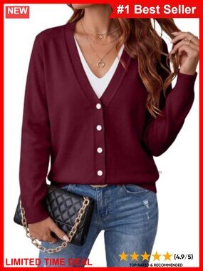 EVALESS Wool Blend Long Sleeve V Neck Pullover Sweater Faux Layered Top